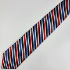Brooks Brothers 346 Tie 100% Silk Blue Red Silver Necktie USA EUC 58.5 x 3.25